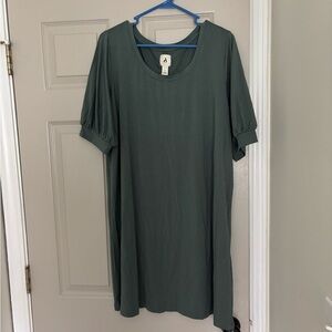 Amazon Tencel Shirt Dress in Green XL